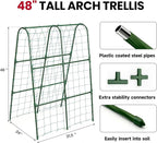 Cucumber Trellis for Raised Bed, Garden Trellis for Climbing Plants Outdoor, Metal Arch Trellis U-Shape Vegetables Support for Tomotoes Grape Vines Beans Peas (Green, 31.5" L x 24" W x 48" H)