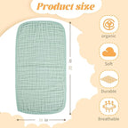 MIGIOL Baby Burp Cloths 100% Cotton Newborn Muslin Burp Cloths 10x20 inches Baby Essentials (5, Blue & Green)