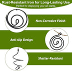6 Pcs Hanging Air Plant Holders with Jute Ropes, Soilless Air Plant Stand Adjustable Rust-Resistant Iron Rings for Home Office Decor