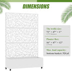 Casaphoria Metal Raised Garden Bed with Trellis and Wheels, 72"x47"x16" Arched Planter Box for Climbing Plants, Vegetables & Vines, Features Drainage Holes and Privacy Screen, White-Net