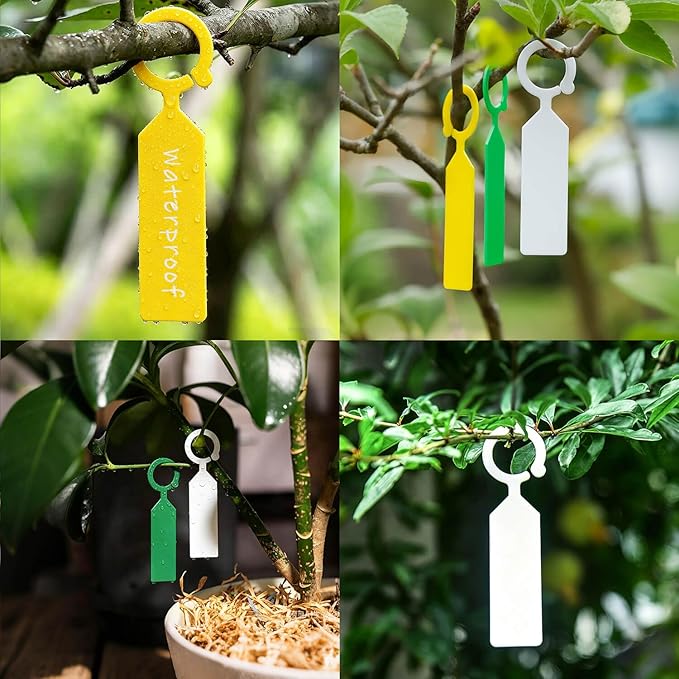 Plant Tags GVKES 200PCS, Thick Waterproof Plant Labels, Weather Resistant Tree Tags Garden Markers for Indoor Outdoor Gardening, Potted Plants, Vegetables, Greenhouse(Red)