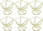 uxcell 6Pcs Air Plant Holder, Makeup Sponge Drying Holder Rack, Tabletop Air Fern Display Stand, Makeup Beauty Egg Dry Stand for Dressing Table Home Decoration, Gold (56x56x42mm)