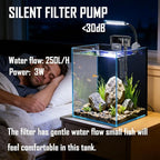 1.5 Gallon Fish Tank Starter Kits, Nano Glass Aquarium with Filter, Led Light for Aquascape DIY Small Betta Fish Tank