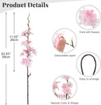 INXUGAO 12 PCS Faux Cherry Blossom Branches Decor 18.11 Inch Fake Artificial Cherry Flowers for Home Indoor Decoration Vase Arrangement Table Living Room Bedroom Spring Decor