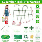 Cucumber Trellis for Raised Bed, 50''x48'' U-Shape Garden Trellis for Climbing Plants Outdoor, Metal Arch Plant Support, Vegetables Trellis for Squash Grape Pea Bean Vines Flower