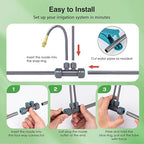 39 FT Drip Irrigation System - Double-Head 360° Adjustable Garden Watering System with 24 Spray Nozzles, Garden Atomizing Misting System & Irrigation System for Garden, Greenhouse, Yard, Lawn, Plants