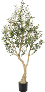 Realead Artificial Olive Tree 5FT - Realistic Faux Olive Tree Plants with Thick Trunk and Lifelike Fruits - Large Fake Olive Trees for Home Office Living Room Floor Decor Indoor