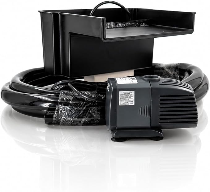 HALF OFF PONDS 10-Inch Waterfall Spillway Kit | 1,000 gallon capacity, 500 GPH Aqua Pulse pump, Filter media, 10 ft tubing, Waterfall box