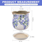 Ceramic-Planters-for-Indoor-Plants with Saucer, 6 inch Vintage Ice Crackle Glaze Plant Pots with Drainage Holes, Decorative Flower Pots for Outdoor Garden Home Decor, Tuscan Pot for Plant
