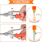 29 Inch Spray Wand Replacement, Brass Barb Match 1/4" & 3/8" Sprayer Wand Hoses, Adjustable Nozzle Stainless Steel Sprayer Wand with Shut off Valve for Weed Garden Car Wash (Orange, 29 inches*1)