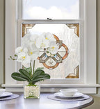 White Orchids Artificial Flowers 16.1" Faux Orchids Plant in Pot Fake Flower Arrangements with Glass Vases Small White Centerpieces for Kitchen Dining Room Tables Bathroom Nightstand Shelf Desk Decor
