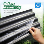 Quictent Raised Garden Bed Galvanized Raised Beds for Gardening Vegetables with Cover 6x3x2 ft Tall Metal Planter Box Outdoor Use (Clear)