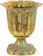 Vaguelly Vintage Style Planter with Cast Iron Base Roman Column Flower Pot for Wedding Decor Home Centerpiece Lightweight European Flower Vase