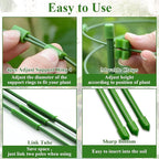 Legigo 3 Pack 30 Inch Plant Support Cages Tomato Cage for Garden- Plant Cages Adjustable Rings, Tomato Plant Support Stakes Trellis for Pots, Peppers, Cucumbers and Flowers with 10 Plant Clips