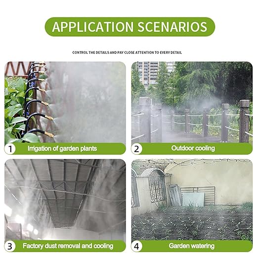 New drip Irrigation kit, Automatic Garden Watering System, Quick Connector and 360-degree Bending Dropper atomizing Copper Nozzle, Garden Plant Lawn Courtyard Watering System. (100FT)