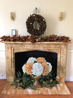 ZYTUYO 5 Pcs Peach Orange Silk Hydrangeas Artificial Flower Boho Dried Touch 20'' Faux Hydrangeas for Indoor Home Decor Kitchen Living Room Outdoor Porch Wedding Flower Arrangement
