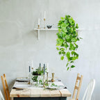LOYWREE 35.4in Artificial Plants in Black Pot Realistic Fake Hanging Potted Greenery with Faux Ivy Vine & Pothos - Ideal for Shelf, Home, Office, Indoor & Outdoor Garden Decor
