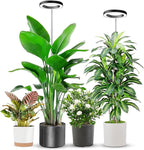 6.3in Grow Light, 80LED Full Spectrum Plant Light for Indoor Growing, Height Adjustable 10"-65", Auto Timer 6/12/16H, 3 Optional Spectrums, Idea for Large Plant, 5V, Black, 2 Pack