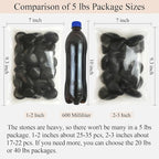 FANTIAN 5 Pounds Black Natural Decorative River Pebbles – 2-3 Inch Black Polished Decorative Pebbles for Garden Landscaping, Home Décor, Outdoor Paving River Rocks, Rocks for Painting