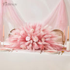 50pcs Pampas Grass 17in for Living Room Decor, Blush Pink Pampas Grass Decor, Fluffy Pink Flowers for Home Birthday Bathroom Baby Shower Wall Bow Decor(Blush & Cream & Pink)