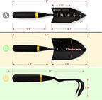KEMAIER Heavy Duty Stainless Steel Garden Tool Set - Thoughtfully Crafted for Outdoor Patio Use, Perfect for Both Men and Women. Includes Gardening Trowel, Transplanting Shovel, and Hand Cultivators
