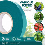 Easytle 2 Pack x 150 ft Stretch Tie Tape Roll, 1/2" Garden Tie Tape, Thick Sturdy Plant Ribbon Garden Green Vinyl Stake Gardening Tools for Indoor Outdoor Patio Plant Use