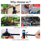 100FT Drip Irrigation System,Garden Watering System with 17 Copper Nozzles&1/4" Tubing, 360° Adjustable Irrigation System for Garden,Automatic sprinklers for Yard,Raised Beds&Greenhouse