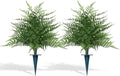 Grooy Artificial Fern Topiary Ball with Ground Spike, Set of 2 Realistic Boston Fern Plants Shrub, Fake UV Resistant Evergreen Bushes Tree for Porch Garden Indoor Outdoor Decor