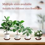 6pcs Terracotta Plastic Plant Saucers (6 inch) - Heavy Duty Indoor Plant Trays for Pots with Water Drainage, Drip Catcher & Decor (Set of 6 Round Saucers)