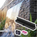 Stainless Steel Waterfall Fountain Kit – Outdoor Patio & Backyard Waterfall Box, Recessed Pool Sprayer with Pipe Connector for Pond & Garden Decor