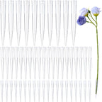 50 PCS Clear Floral Water Tubes, 3 Sizes Plastic Flower Stems Water Tubes, Pointed End Floral Vials Posy Picks for DIY Cake Decoration Flower Arrangement Bouquets