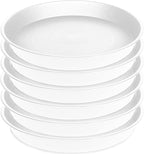 2 Pack of 20 21 inch Plant Saucer Round, Deep Plant Saucers for Pots, Heavy Duty Plastic Plant Drip Tray for Indoors Outdoor, Bird Bath Bowls, Plant Trays for Planter 19-22" (21 inch, White)