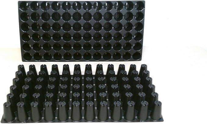 9GreenBox - 10 Plastic Seed Starting Trays - Each Tray Has 72 Cells ~ Cells are 1.44" Round X 2.38" Deep. Great Propagation Trays