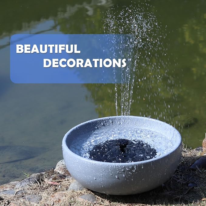 Solar Bird Bath,11.2" Solar Fountain birdbaths for Outdoors,Bird Bath Bubbler,for Garden Patio Terrace Decoration