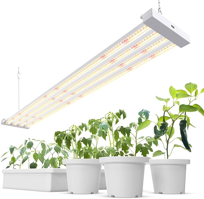 Barrina TX-L84 4FT LED Grow Light, 84W, 4 LED Panels Wider Coverage, Full Spectrum with 730nm IR LEDs, High PPFD, Linkable, Hanging for Plant Lights Indoor, Greenhouse, Vegetable, Seeding, 1 Pack