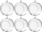 WGV Hanging Terrarium Globe, Width 7", Height 8", DIY Air Succulent Planter, Clear Glass Vase Orb with Flat Bottom, Candle Holder Outdoor Garden Decor, 6 Pieces