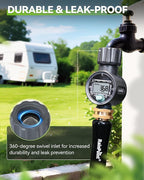 RAINPOINT Water Flow Meter, ±5% Accuracy, Measure Consumption and Flow Rate up to 9999.9 Gallon/Liter, Water Meter for RV, Garden Hose, Pool, Lawn Sprinkler & Nozzle Sprayer