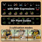 Plantbot Upgraded Large Smart Flower Pot Pet Planter Robot with Artificial Intelligence, Time Temperature Display, and Numerous Expressive Animations Based, for Indoor Decoration, Gifts (White)