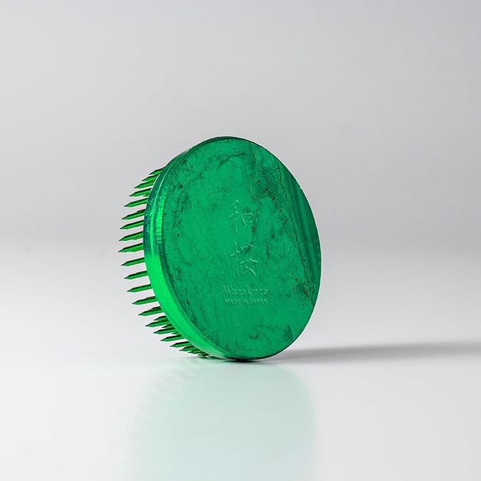Wazakura Ikebana Kenzan Round, Japanese Floral Arranging Frog Holder, Made in Japan - Green 63mm