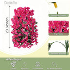 Artificial Flowers for Outdoors Fake Hot Pink Morning Glory Hanging Flower Decoration, 2Pcs Realistic Faux Plants Petunias Long Trailing Vines,Spring Decor for Porch Patio Balcony Planter Yard