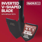 Root Slayer RS226 Serrated Garden Edger for Landscaping, Root Removal and Clean Lawn Borders, Steel Tool, Black