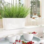 20PCS Fake Grass Filler Decor Artificial Grass Plants Outdoor Faux Plants Artificial Tall Shrubs Wheat Grass Greenery Stems UV Resistant Onion Grss For Outdoor Indoor Vase Planters Home Decor, Green
