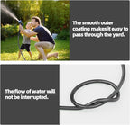 SPECILITE 25ft 304 Stainless Steel Garden Hose Metal, Heavy Duty Water Pipe with Nozzles for Yard, Outdoor - Flexible, Never Kink & Tangle, Puncture Resistant (Black)