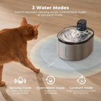 Smartoo Wireless Cat Water Fountain Stainless Steel, 152oz/4.5L Cat Fountain Battery Operated, Cordless Pet Water Fountain for Cats & Dogs with Motion Sensor, Ultra Quiet Pump, 6 Filters
