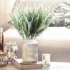 PASYOU Artificial Lavender Flowers, Plastic Plants Fake Simulation Flower Wedding Indoor Outdoor Bridal Bouquet Home Garden Balcony Patio Planter Filler DIY Arrangement Decoration - White 6 Pcs