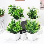 Totority Faux Potted Plants Set of 4 Realistic Artificial Greenery Table Centerpieces for Home Office Decor Indoor Low Maintenance Plant Decorations 7.48X5.90X1.96 Inch