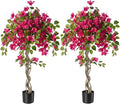 2Pack Artificial Bougainvillea Tree, 5FT Faux Bougainvillea for Indoor Outdoor Decor, Lifelike Bougainvillea Artificial Flowers Plant for Office, Front Porch, Living Room & Patio