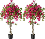 2Pack Artificial Bougainvillea Tree, 5FT Faux Bougainvillea for Indoor Outdoor Decor, Lifelike Bougainvillea Artificial Flowers Plant for Office, Front Porch, Living Room & Patio