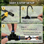 Automatic Garden Irrigation System 200ft, Upgraded Drip & Spray Watering Kit with 36 Adjustable Copper Nozzles for Raised Beds, Outdoor Garden, Lawn, Potted Plants & Greenhouse (200ft)