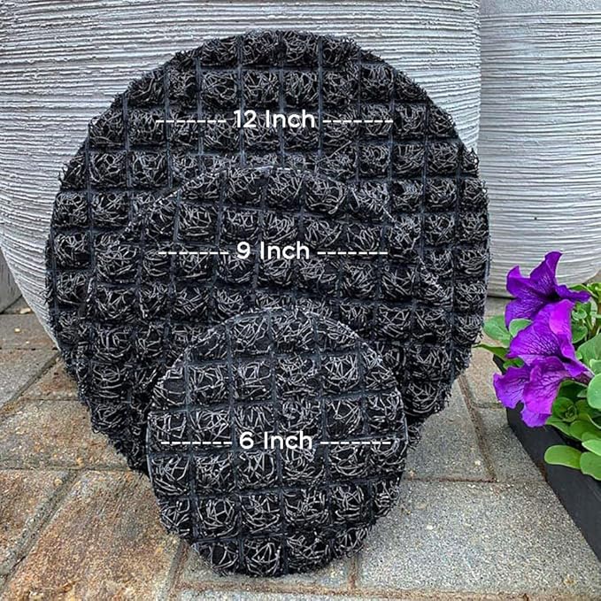 Drain Smart 3D Mesh Planter Pot Drainage Insert Disc – Made in USA – Keeps Soil in, Lets Water Drain Out – Cleaner, Lighter Alternative to Gravel for Indoor & Outdoor Planters (12" – 2 Pack)